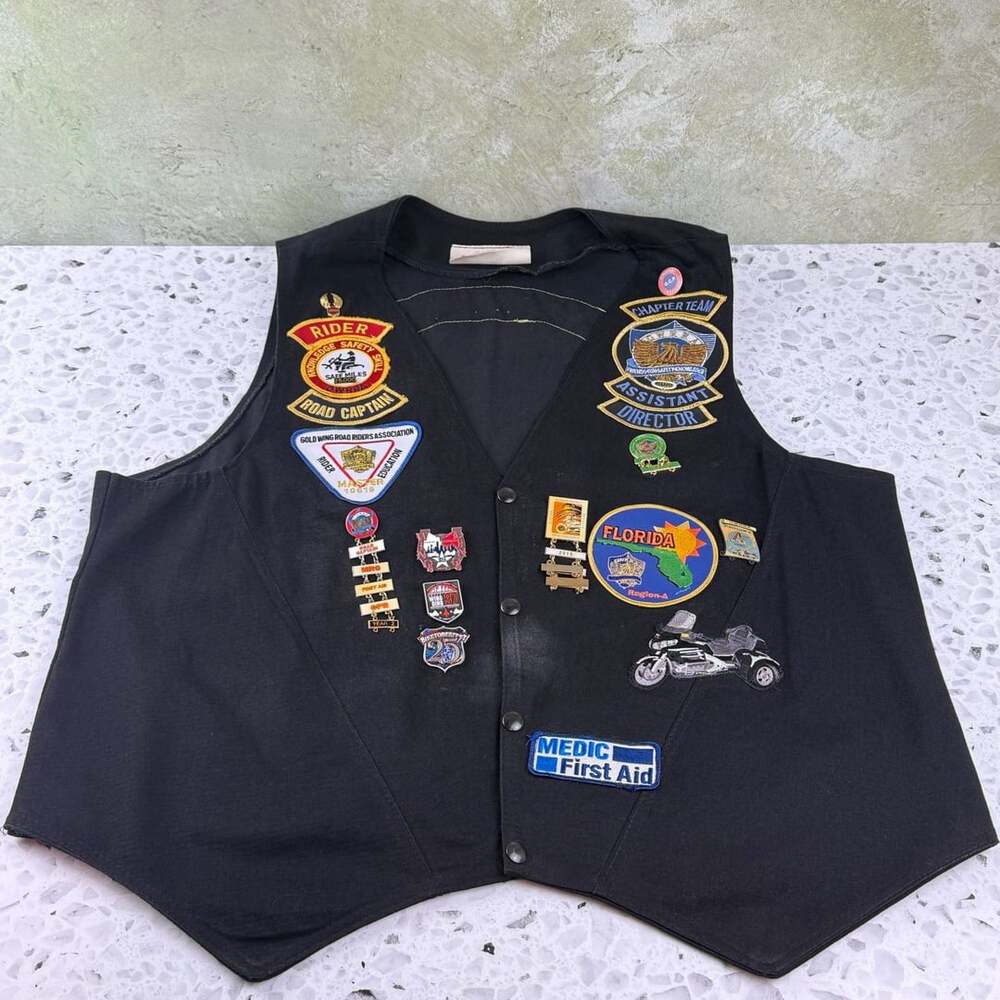 Dreamers Fashions Road Riders Motorcycle Vest Black Cotton men’s XL